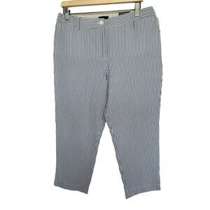 Talbots Blue and White Strips Perfect Crop Pant Size 10P New